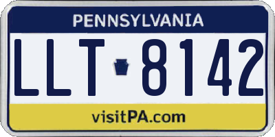 PA license plate LLT8142