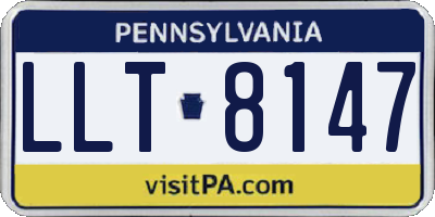 PA license plate LLT8147