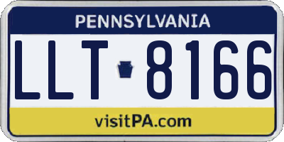 PA license plate LLT8166