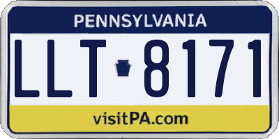 PA license plate LLT8171