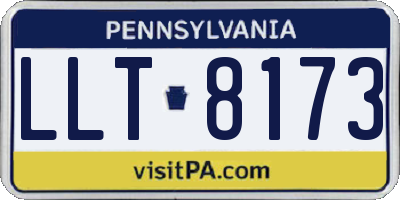 PA license plate LLT8173