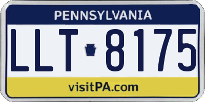 PA license plate LLT8175