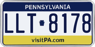 PA license plate LLT8178