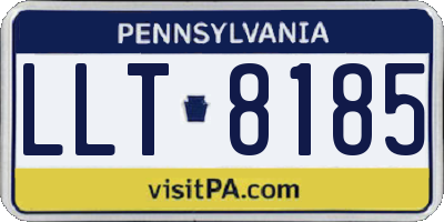 PA license plate LLT8185