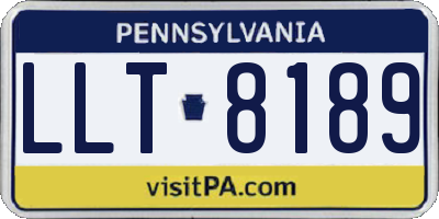 PA license plate LLT8189