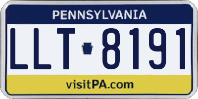 PA license plate LLT8191