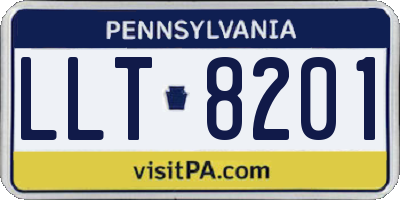 PA license plate LLT8201