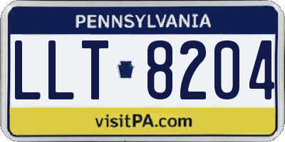PA license plate LLT8204