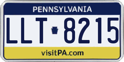 PA license plate LLT8215