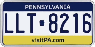 PA license plate LLT8216