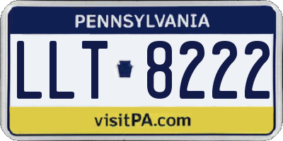 PA license plate LLT8222