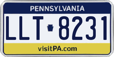 PA license plate LLT8231