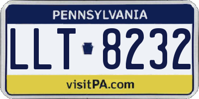 PA license plate LLT8232