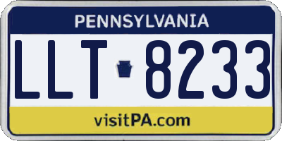 PA license plate LLT8233