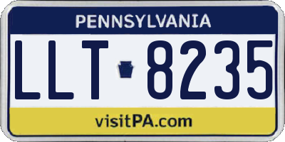 PA license plate LLT8235