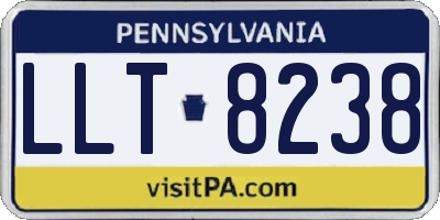 PA license plate LLT8238