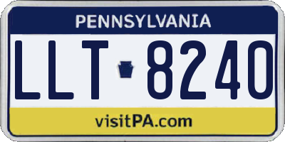 PA license plate LLT8240