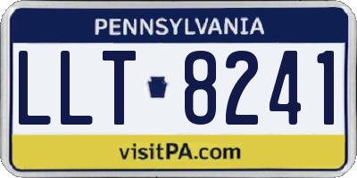 PA license plate LLT8241