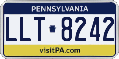 PA license plate LLT8242