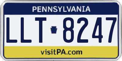 PA license plate LLT8247