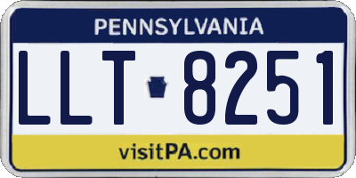 PA license plate LLT8251