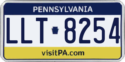 PA license plate LLT8254