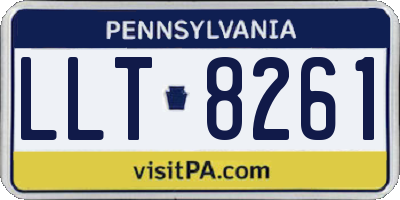 PA license plate LLT8261