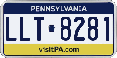 PA license plate LLT8281