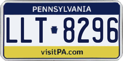 PA license plate LLT8296