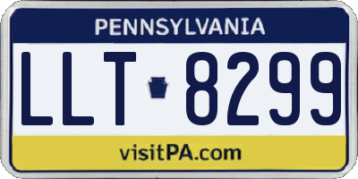 PA license plate LLT8299