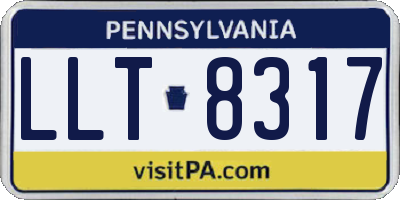 PA license plate LLT8317