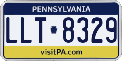 PA license plate LLT8329