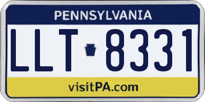 PA license plate LLT8331