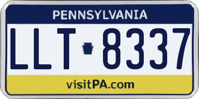 PA license plate LLT8337
