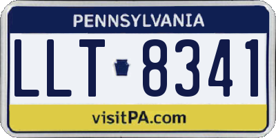 PA license plate LLT8341
