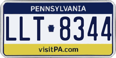 PA license plate LLT8344