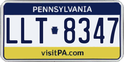 PA license plate LLT8347