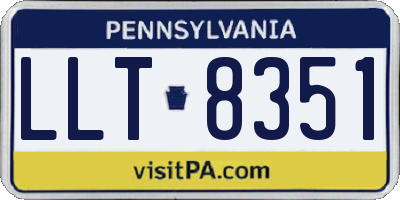 PA license plate LLT8351