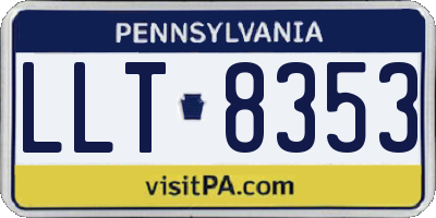PA license plate LLT8353