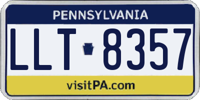 PA license plate LLT8357