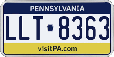 PA license plate LLT8363