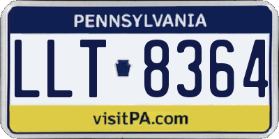 PA license plate LLT8364