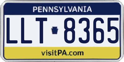 PA license plate LLT8365