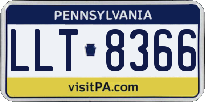 PA license plate LLT8366