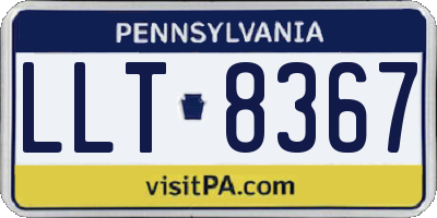 PA license plate LLT8367