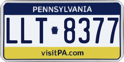 PA license plate LLT8377
