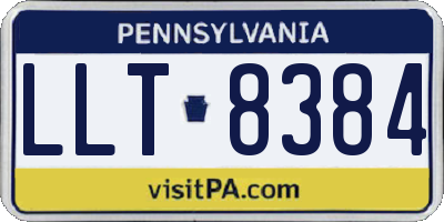 PA license plate LLT8384
