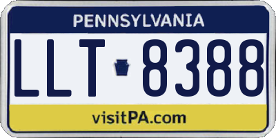 PA license plate LLT8388
