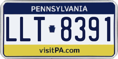 PA license plate LLT8391
