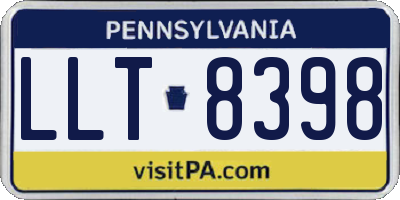 PA license plate LLT8398